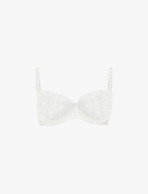 Aubade Toujours Stretch-lace Half Cup Bra In White
