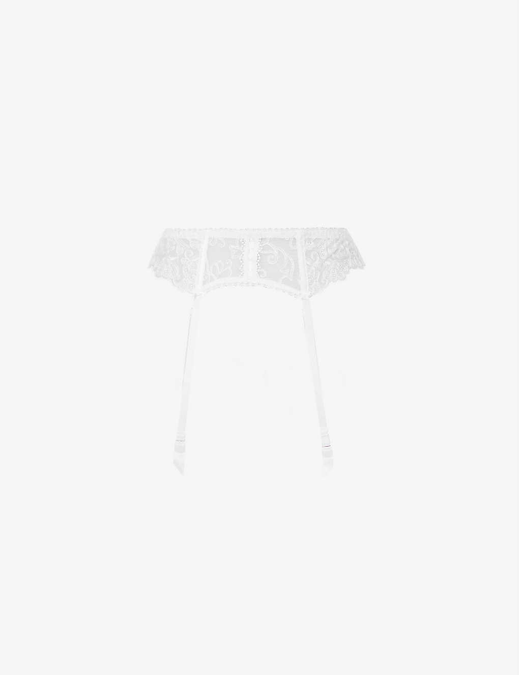 Aubade Toujours Stretch-lace Suspender Belt In Opale