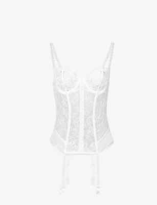 Aubade Toujours Underwired Stretch-lace Basque In Opale