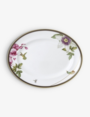 WEDGWOOD: Hummingbird fine bone china oval platter 35cm