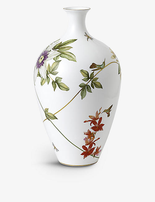 WEDGWOOD: Hummingbird hand-painted fine bone china vase 35cm
