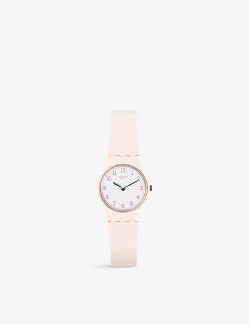 SWATCH: LP150 Pinkbelle silicone and plastic quartz watch