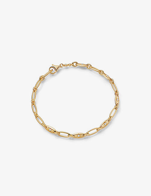 ASTLEY CLARKE: Celestial Orbit 18ct yellow gold-plated vermeil sterling silver and sapphire bracelet