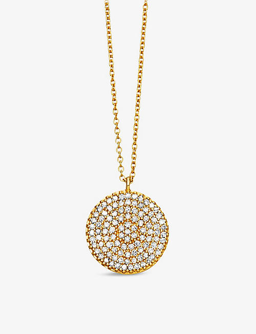 ASTLEY CLARKE: Icon 14ct yellow-gold and 0.3ct round-cut diamond pendant necklace