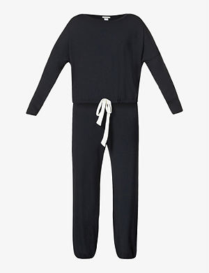 White Eberjey Synthetic Gisele Stretch-jersey Pyjama Set in Sorbet Black Womens Clothing Nightwear and sleepwear Pyjamas 