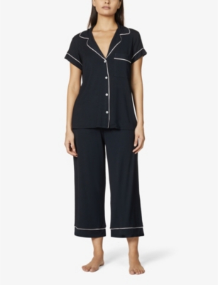 Shop Eberjey Women's Black Sorbet Gisele Stretch-jersey Pyjama Set