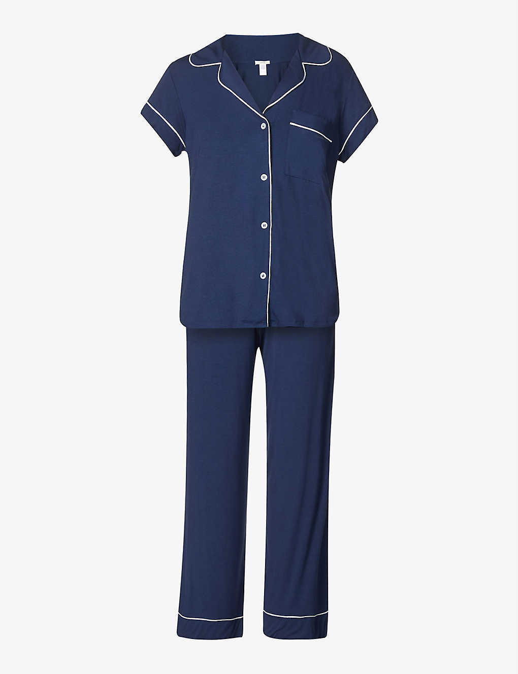 Shop Eberjey Women's Navy Ivory Gisele Stretch-jersey Pyjama Set In Blue