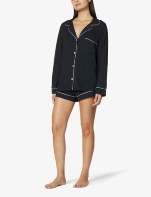 Shop Eberjey Gisele Stretch-jersey Pyjama Set In Black