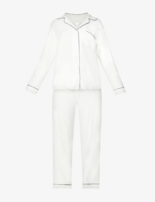 Eberjey Gisele Jersey Pyjama Set In White