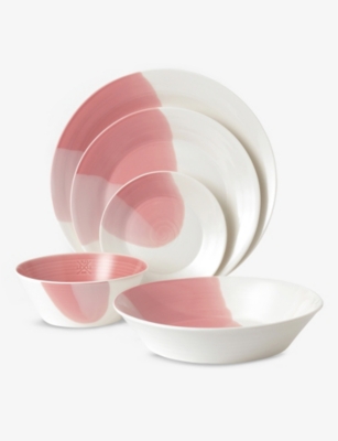 Lot De 4 Assiettes Royal Doulton Signature 1815 Vertes - Porcelaine 24 Cm, Lavables Au Lave-vaisselle - 7