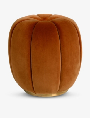 Soho Home Sofia Footstool Moleskin Velvet Rust