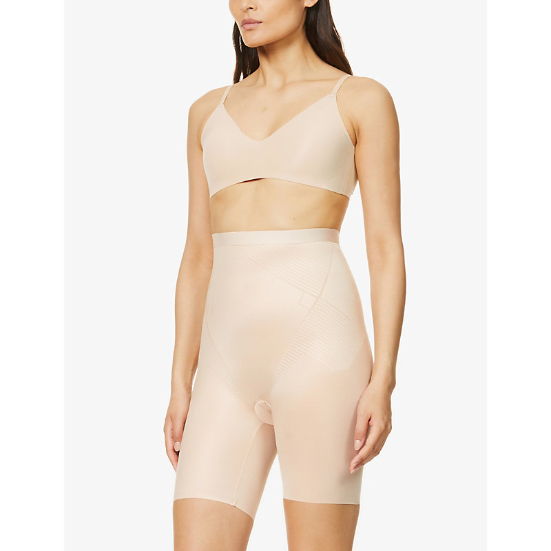 Shop Spanx Women's Champagne Beige Thinstincts® 2.0 High-rise Stretch-woven Shorts