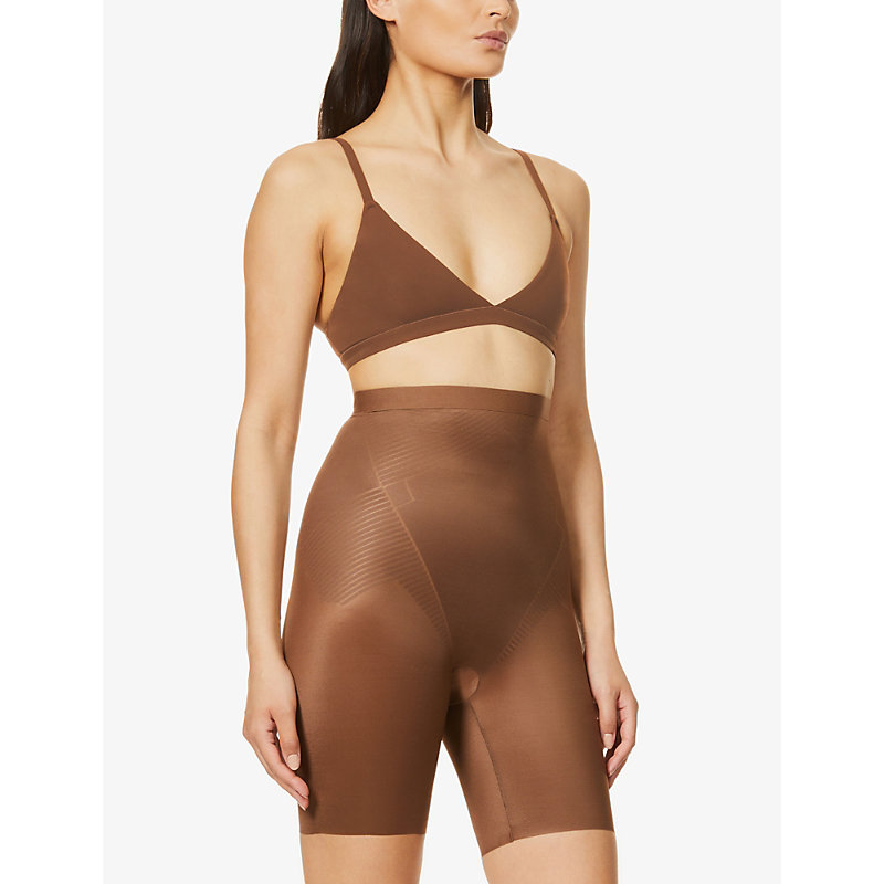 Shop Spanx Thinstincts® 2.0 High-rise Stretch-woven Shorts In Chesnut Brown