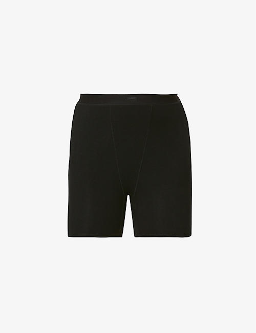 SKIMS: Sleep ribbed high-rise stretch-woven boxers