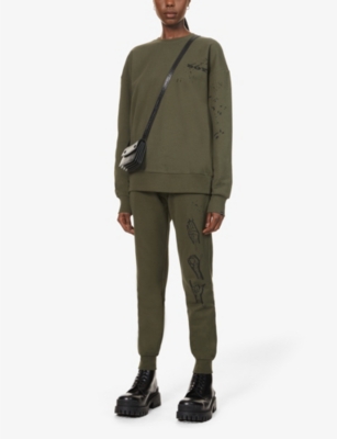 adidas originals joggers with logo embroidery in khaki