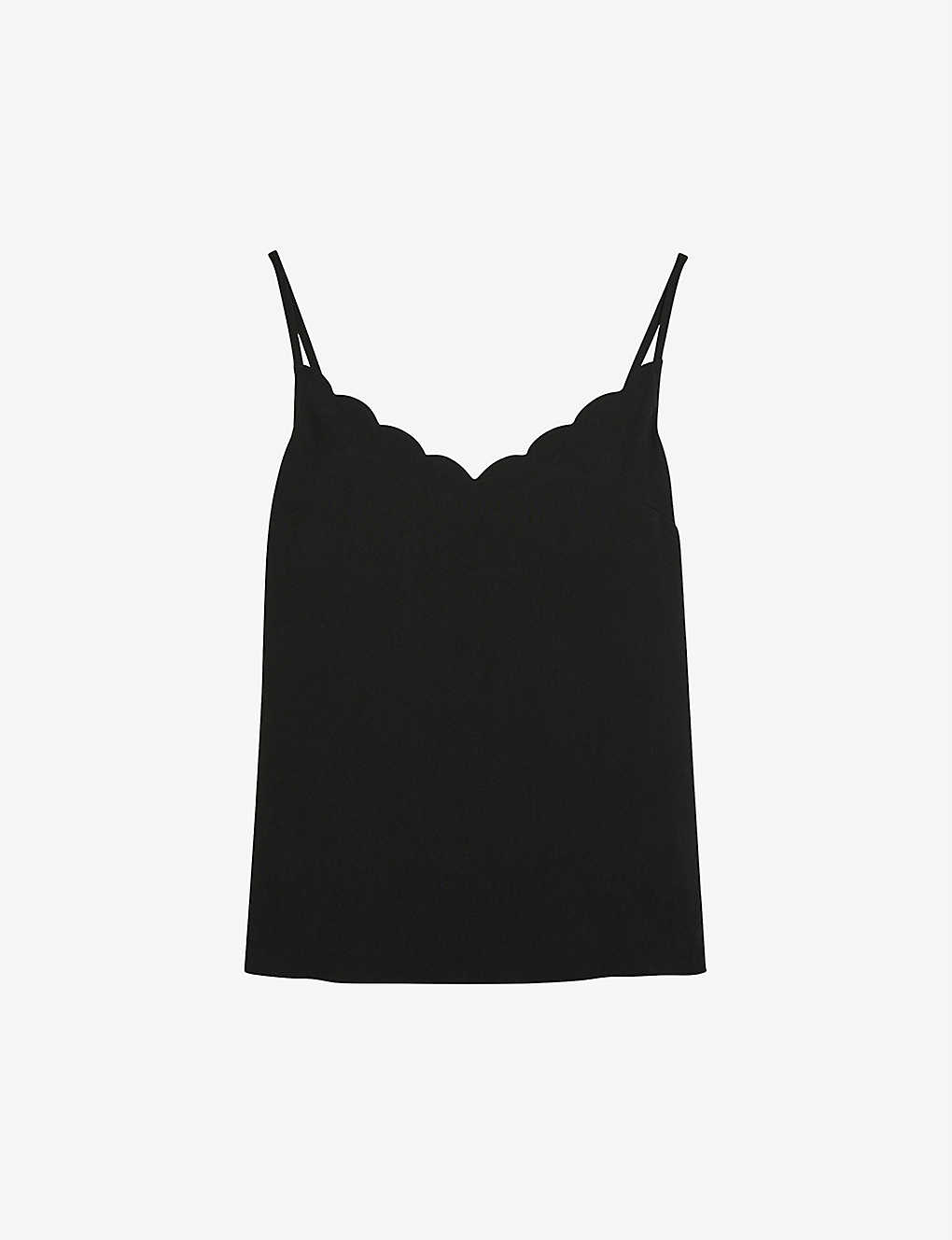 Ted Baker Siina Scalloped Woven Cami Top In Black