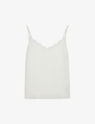 Ted Baker Siina Scalloped Woven Cami Top In Ivory