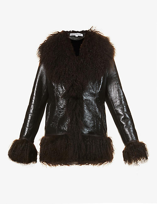 SAKS POTTS: Bon shawl-collar leather and shearling jacket