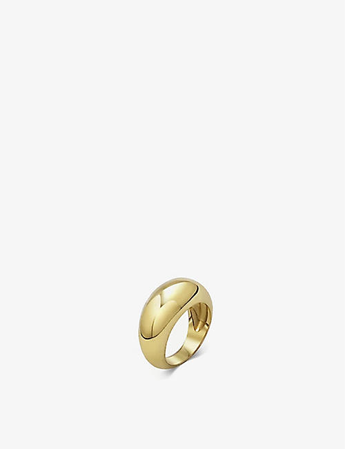 DAPHINE: Oli 18ct gold-plated dome ring