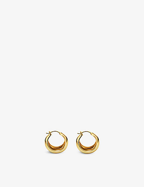 DAPHINE: Oli 18ct yellow gold-plated brass hoop earrings