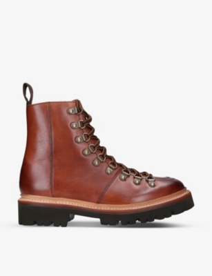 GRENSON NANETTE LACE-UP LEATHER HIKING BOOTS,R03737893