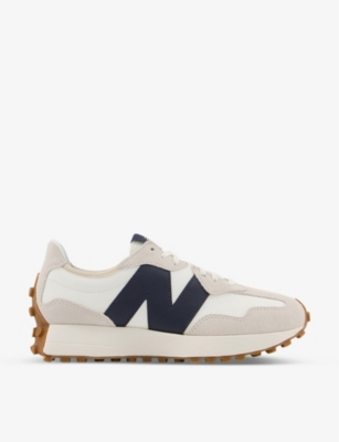 NEW BALANCE: New Balance x Casablanca 327 perforated leather and suede trainers