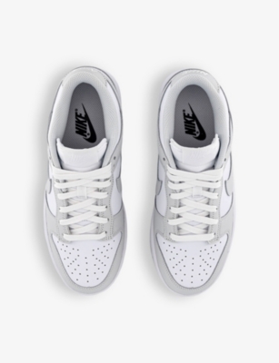 Shop Nike Womens White Photon Dust White Dunk Low Leather Low-top Trainers