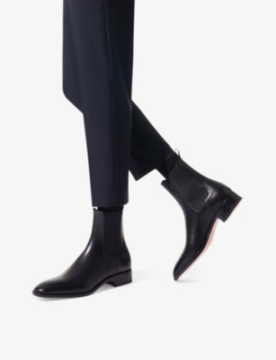 Christian Louboutin Samson Leather Chelsea Boots In Black