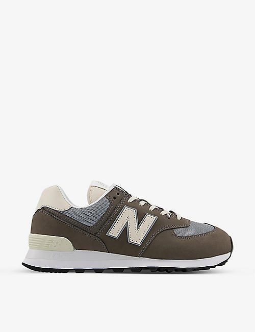 NEW BALANCE: 574 leather and suede trainers