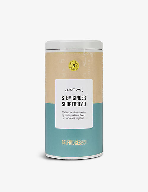 SELFRIDGES SELECTION: Stem ginger shortbread tin 250g