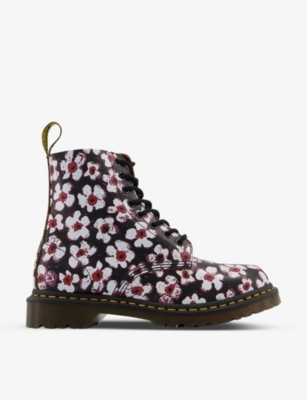 DR. MARTENS' 1460 PASCAL FLORAL-PRINT LEATHER ANKLE BOOTS,R03738548