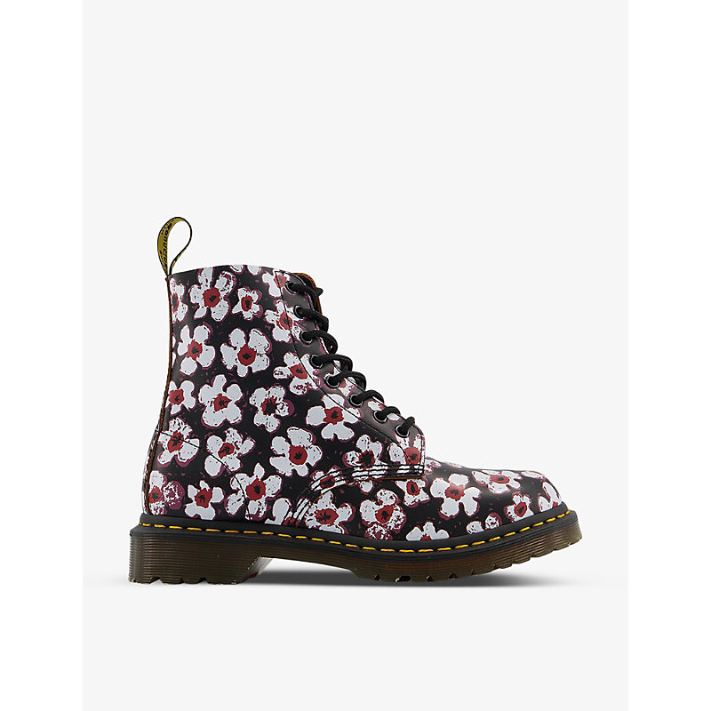 DR. MARTENS' 1460 PASCAL FLORAL-PRINT LEATHER ANKLE BOOTS,R03738548