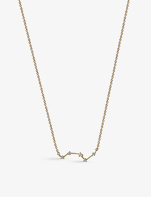 EDGE OF EMBER: Constellation recycled 14ct yellow gold and 0.09ct diamond necklace