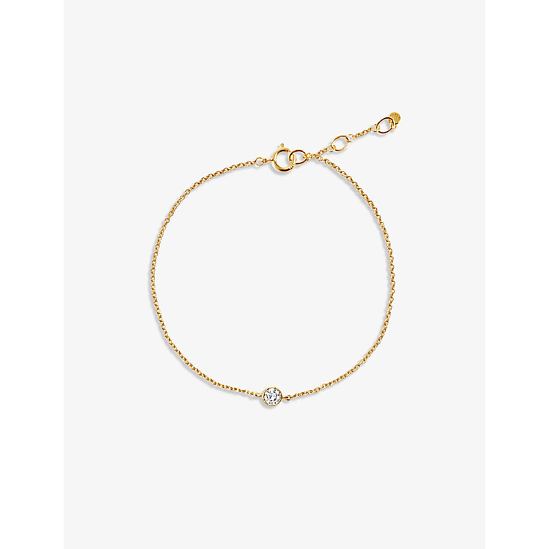 Edge Of Ember Solitaire 14ct Yellow-gold Diamond Bracelet In Yellow Gold