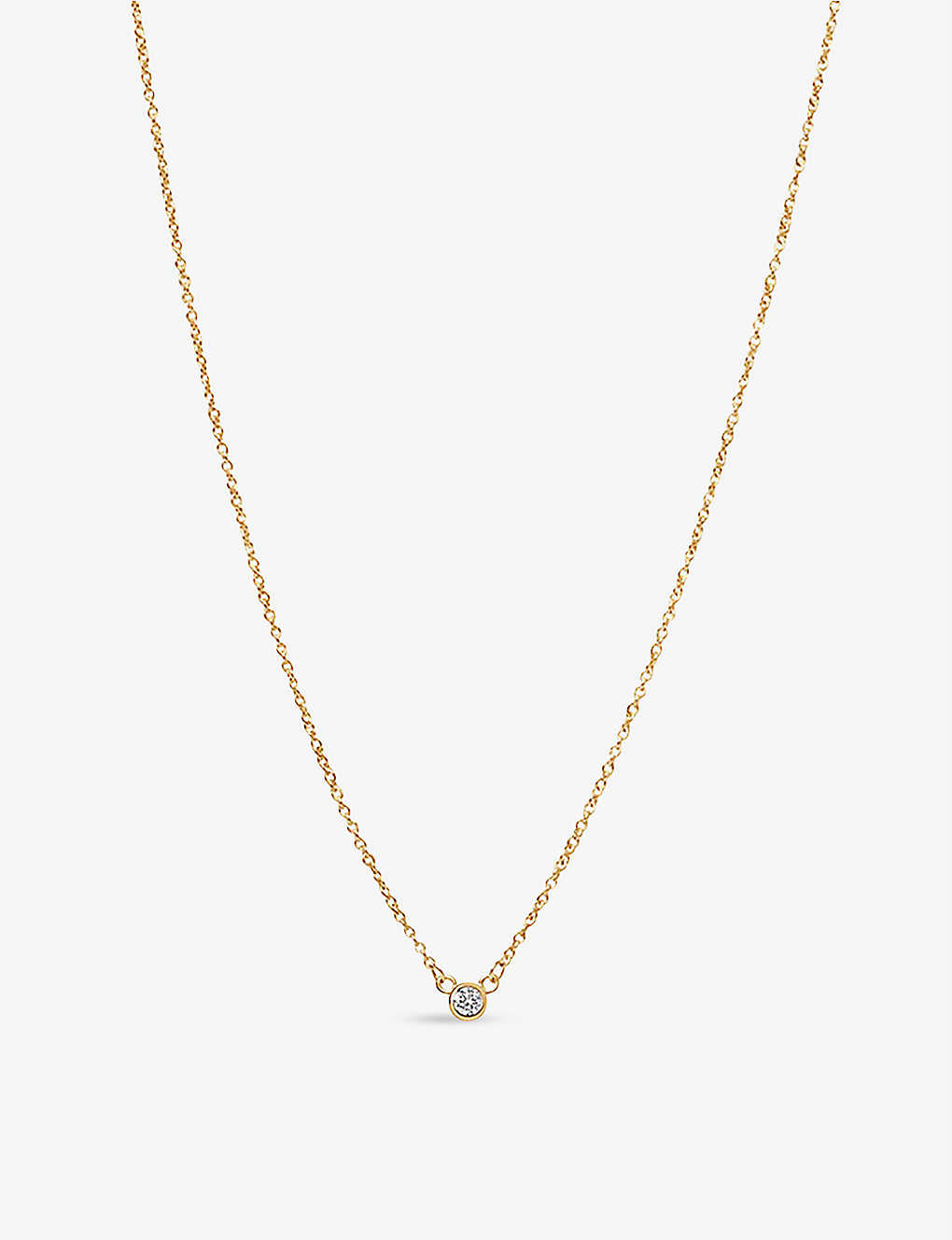 Edge Of Ember Womens Yellow Gold Solitaire 14ct Yellow-gold Diamond Necklace