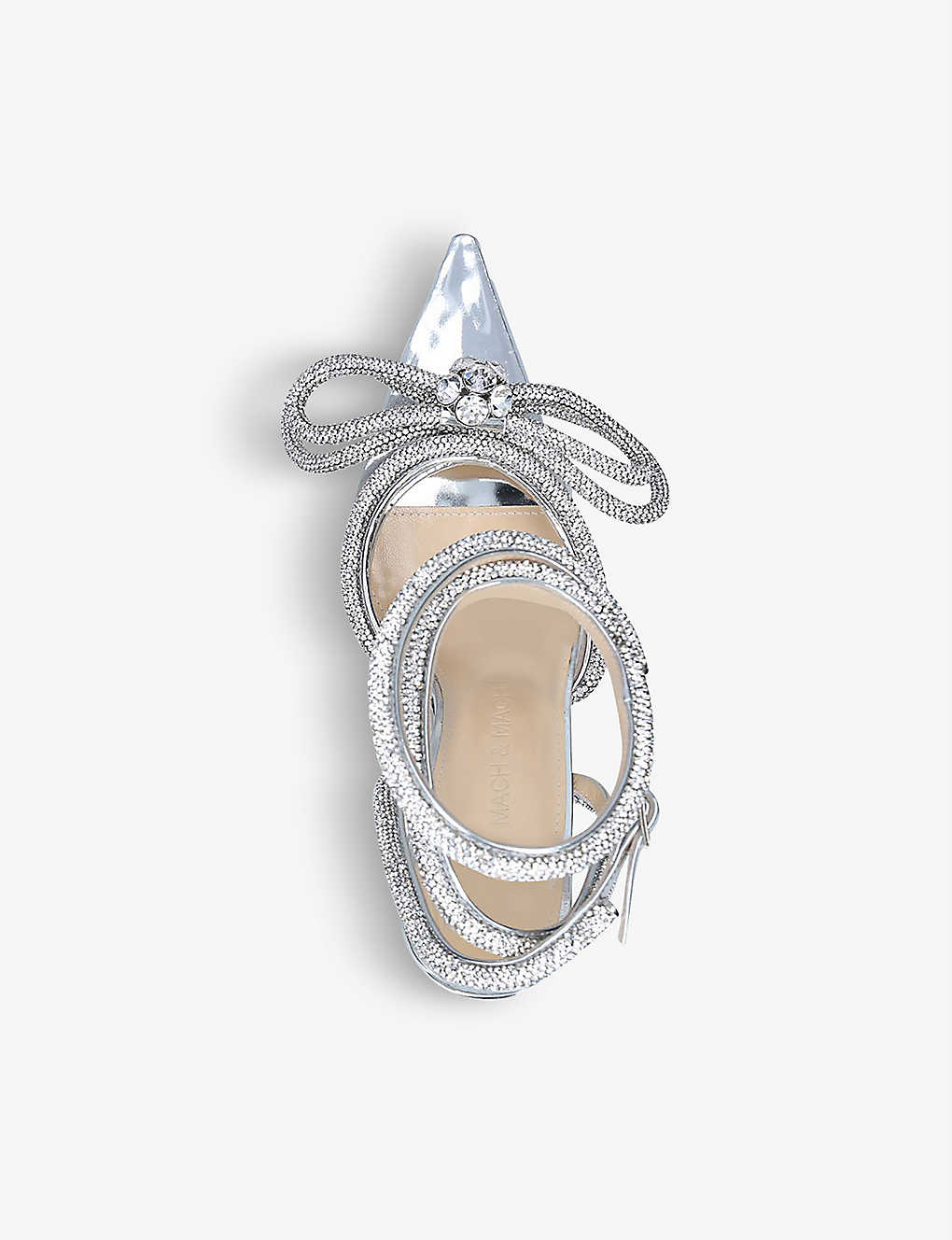 MACH & MACH Double Bow crystal-embellished PVC heeled sandals