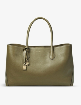 ASPINAL OF LONDON: London grained-leather tote bag