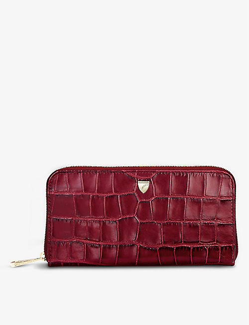 ASPINAL OF LONDON: Continental croc-embossed leather purse