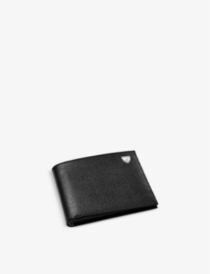 Shop Aspinal Of London Women's Black Billfold Logo-embellished Leather Wallet