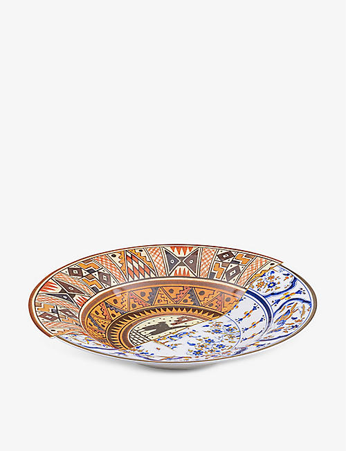 SELETTI: Hybrid Tula printed porcelain soup bowl 25.4cm
