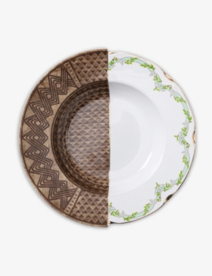 Shop Seletti Hybrid Malao Printed Porcelain Soup Bowl 25.4cm