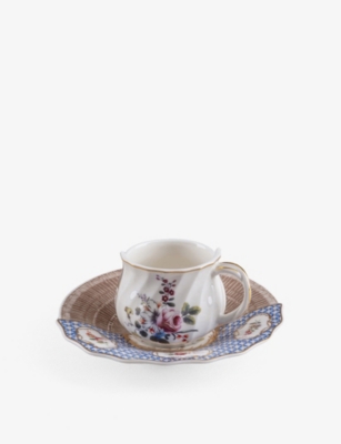 Shop Seletti Hybrid Djenne Porcelain Coffee Cup And Saucer