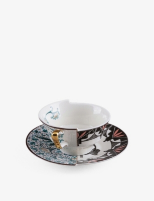 SELETTI HYBRID ASPERO PORCELAIN TEACUP AND SAUCER 44736010