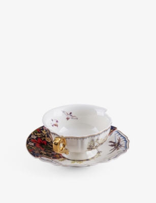 SELETTI: Hybrid Kannauj porcelain teacup and saucer