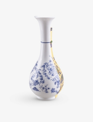 SELETTI: Hybrid Chunar abstract-pattern bone-china porcelain vase