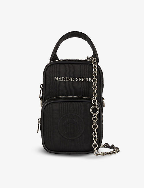 MARINE SERRE: Logo-embellished woven shoulder bag