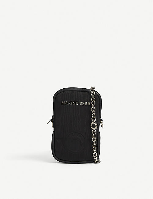 MARINE SERRE: Logo-embossed woven phone pouch