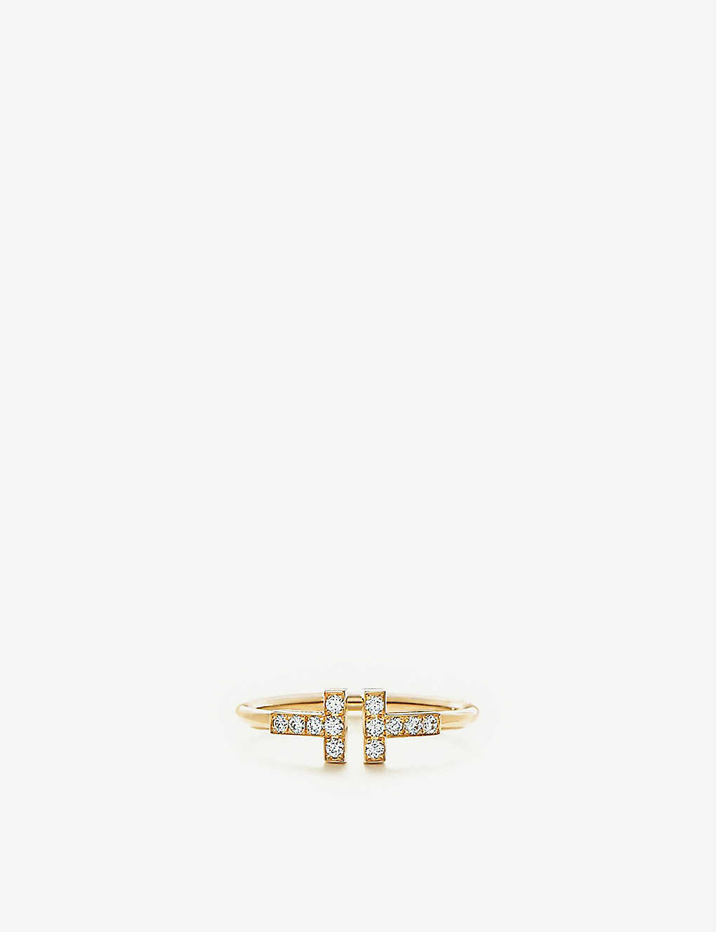 Tiffany & Co Womens Gold T Wire 18ct Yellow-gold And 0.13ct Brilliant-cut Diamond Ring