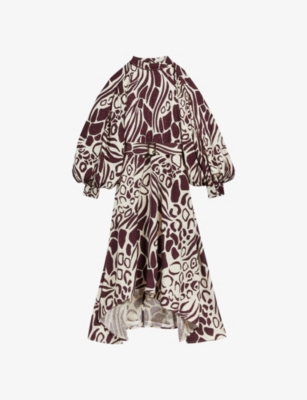 TED BAKER - Giraft giraffe-print shell midi dress | Selfridges.com