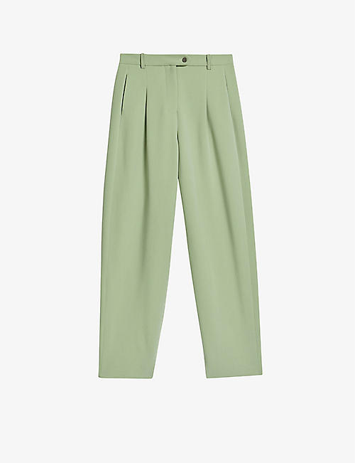TED BAKER: Sskyye tapered high-rise stretch-crepe trousers